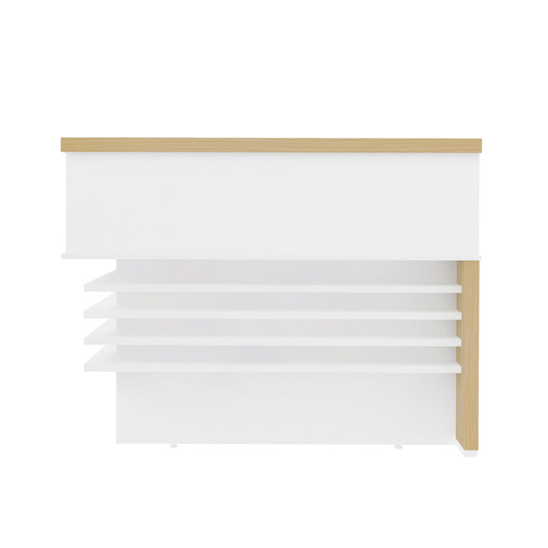  Aguas Reception Desk II - Light Oak/ White