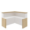  Aguas Reception Desk II - Light Oak/ White