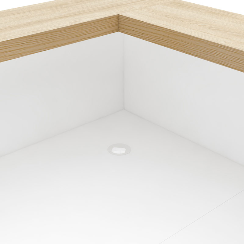  Aguas Reception Desk II - Light Oak/ White