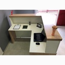 Aguas Reception Desk II - Light Oak/ White