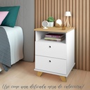  Aracaju Chest of 2 Drawers - Elm/ White