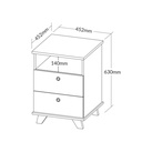  Aracaju Chest of 2 Drawers - Elm/ White