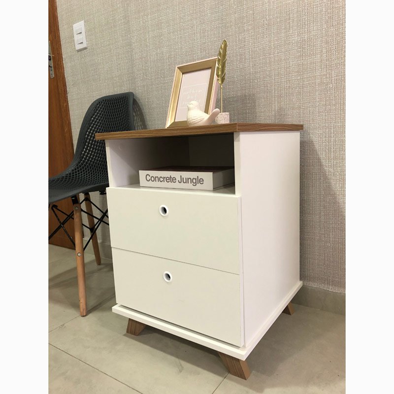  Aracaju Chest of 2 Drawers - Elm/ White