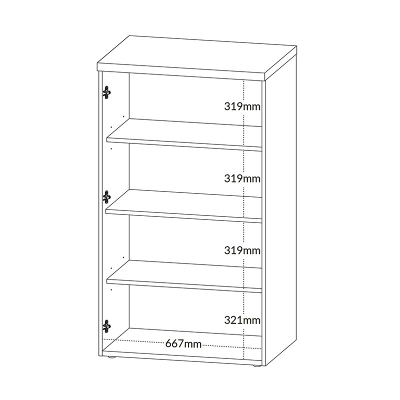  Belo 1400 High Cabinet with 2 Doors - Elm/ White