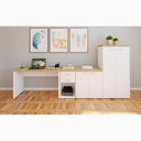  Belo 1400 High Cabinet with 2 Doors - Elm/ White