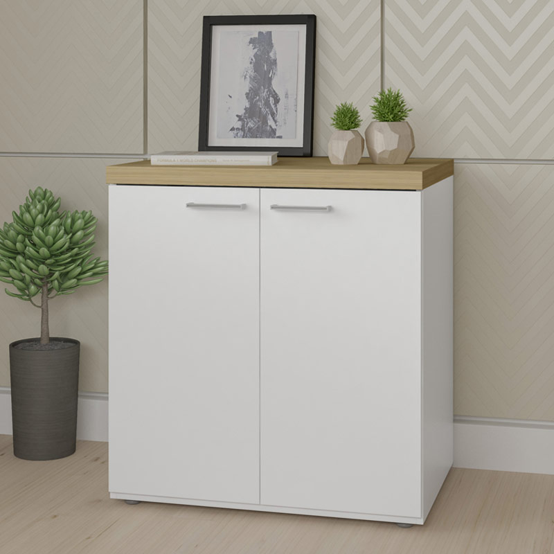  Belo Cabinet with 2 Doors - Elm/ White