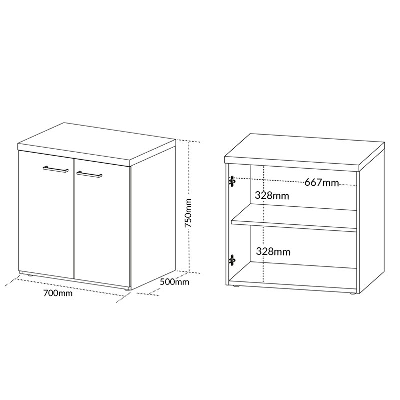  Belo Cabinet with 2 Doors - Elm/ White