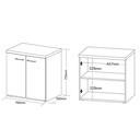  Belo Cabinet with 2 Doors - Elm/ White