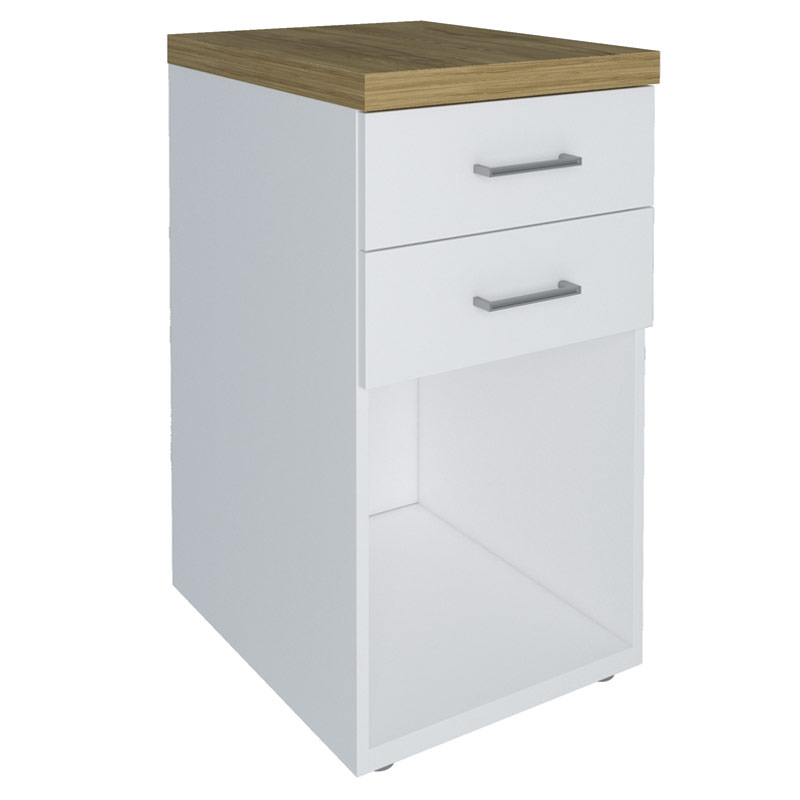  Belo Chest of 2 Drawers - Elm/ White