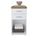  Belo Chest of 2 Drawers - Elm/ White