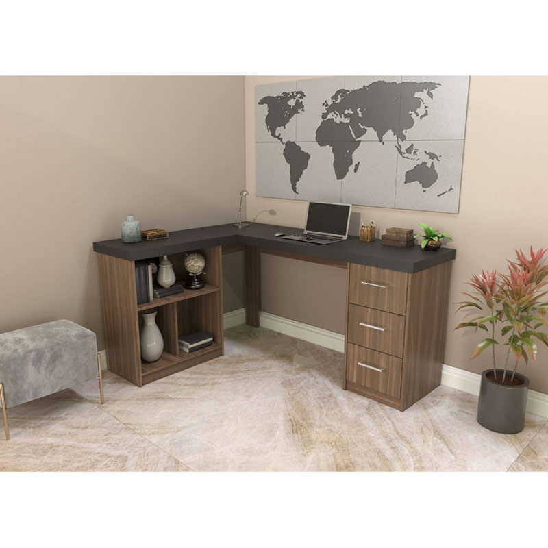  Betim Desk - Black/ Ipe