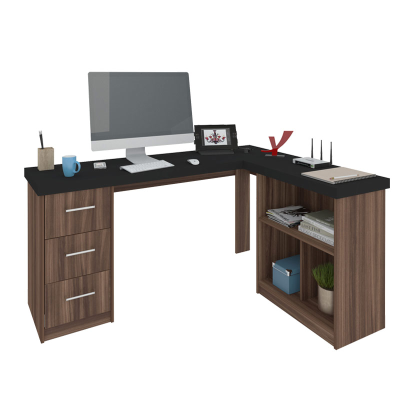  Betim Desk - Black/ Ipe