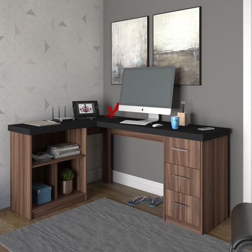  Araraquara Desk - Black/ Ipe