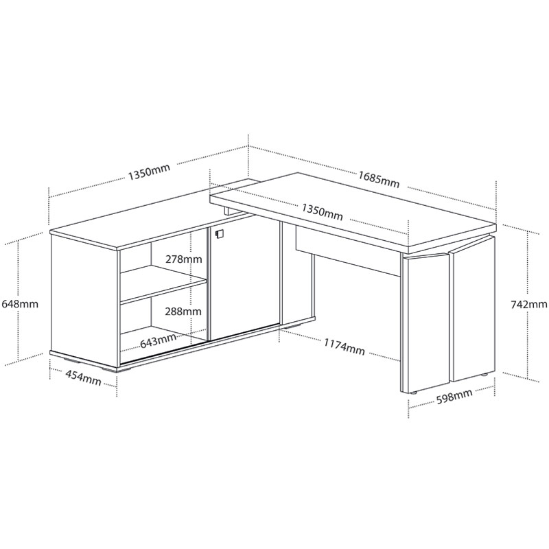  Camacari Desk - Elm/ White