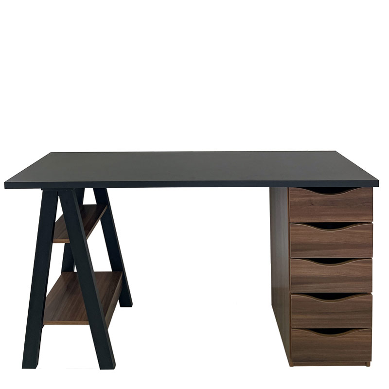  Caruaru Desk - Black/ Ipe