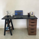  Caruaru Desk - Black/ Ipe