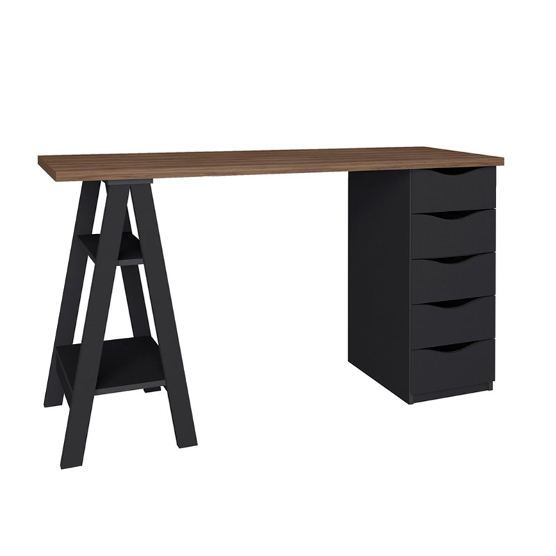  Caruaru Desk - Nogal/ Black