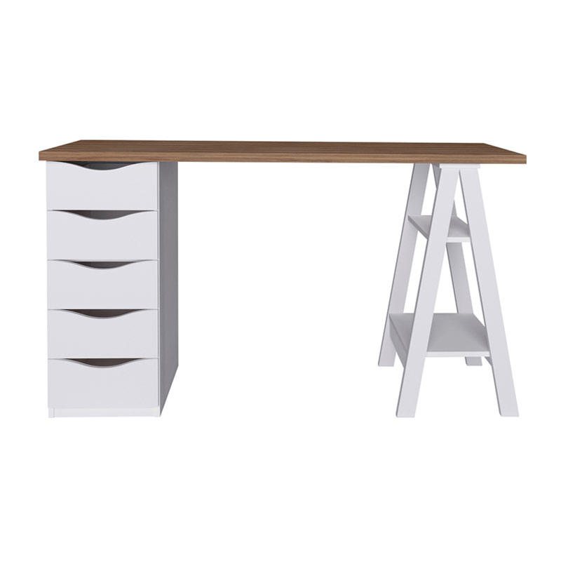  Caruaru Desk - Nogal/ White