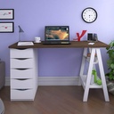  Caruaru Desk - Nogal/ White
