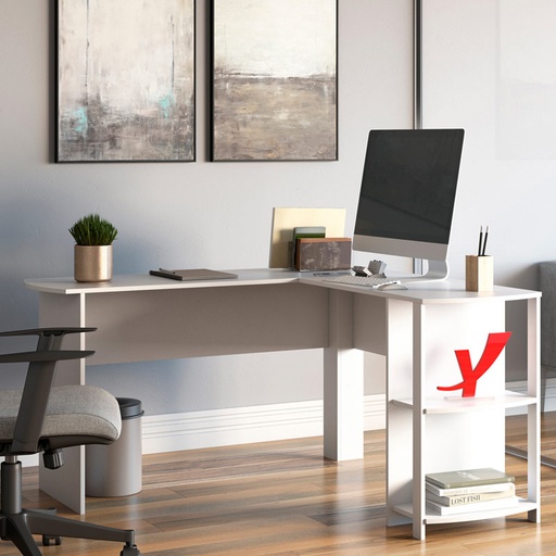  Dourados L shape Desk - White 