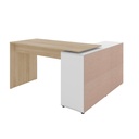  Fortaleza Desk - Light Oak/ White