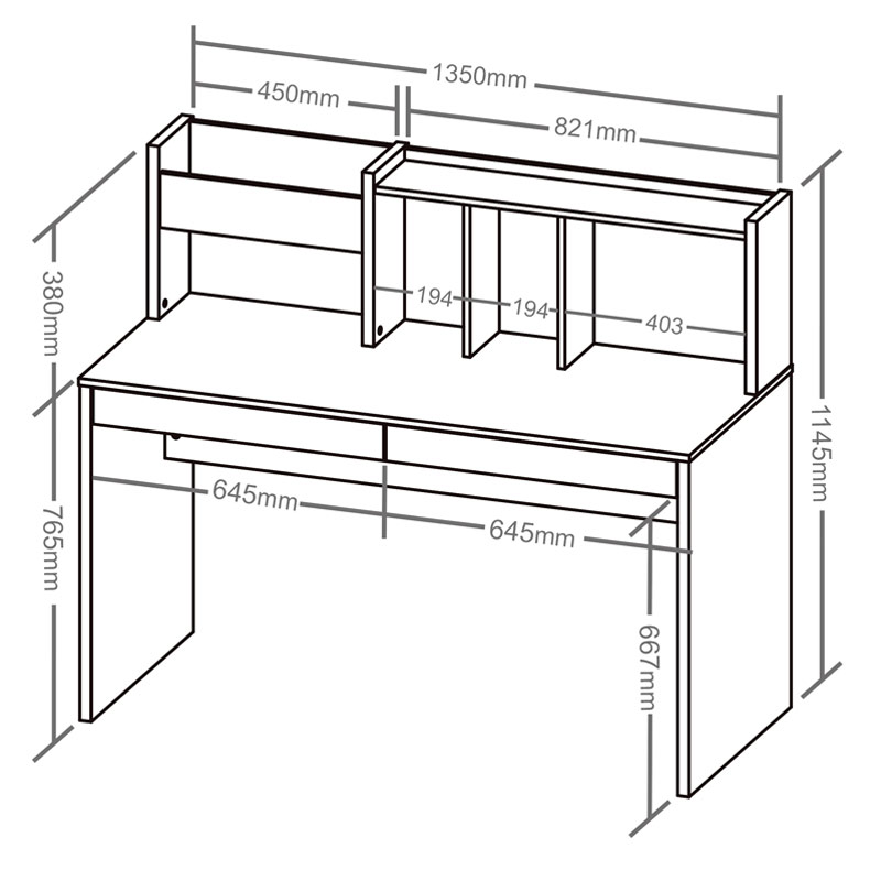  Franca Desk - Gray/ White