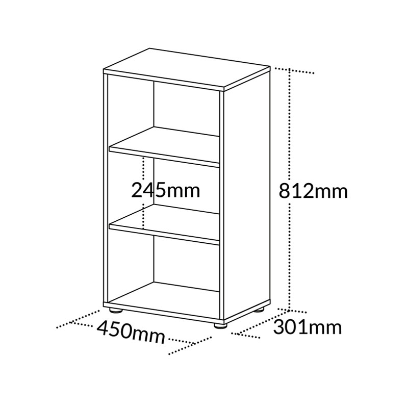  Guarulhos 450x812 Bookcase - White