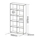  Guarulhos 900x1878 Bookcase - Black