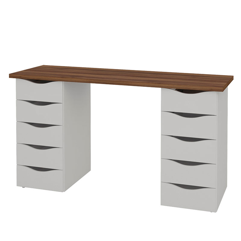  Imperatriz Desk - Nogal/ White