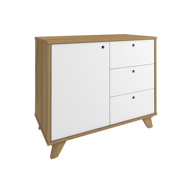  Macae Cabinet with 1 Door and 3 Drawers - Elm/ White 