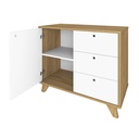  Macae Cabinet with 1 Door and 3 Drawers - Elm/ White 