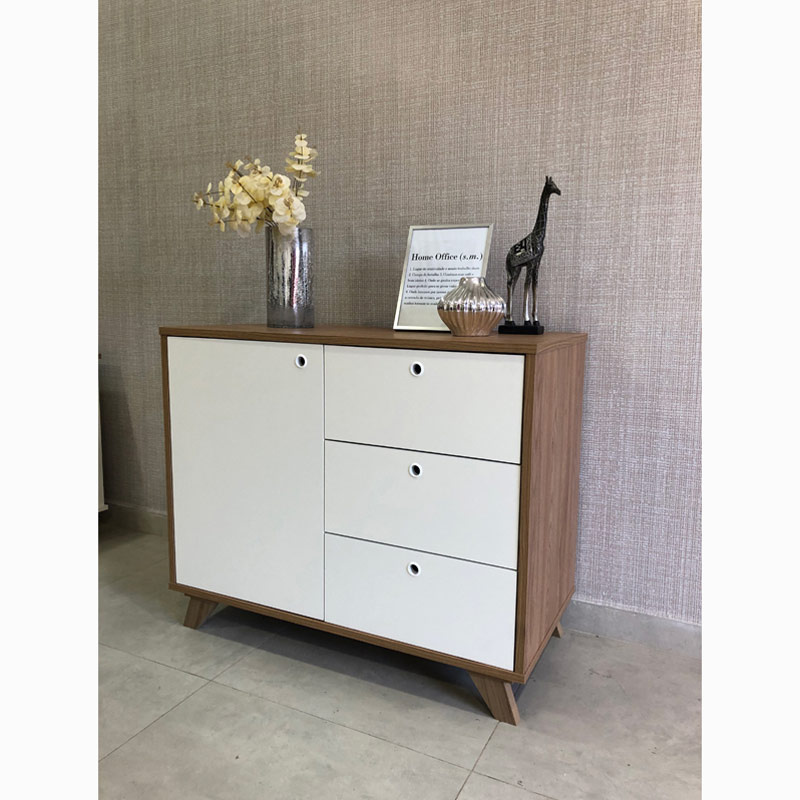  Macae Cabinet with 1 Door and 3 Drawers - Elm/ White 