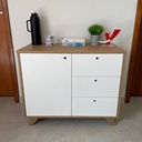  Macae Cabinet with 1 Door and 3 Drawers - Elm/ White 