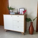  Macae Cabinet with 1 Door and 3 Drawers - Elm/ White 