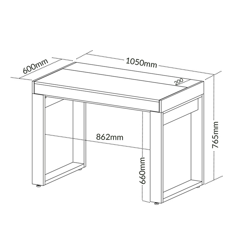  Maraba Desk - White/ Nogal