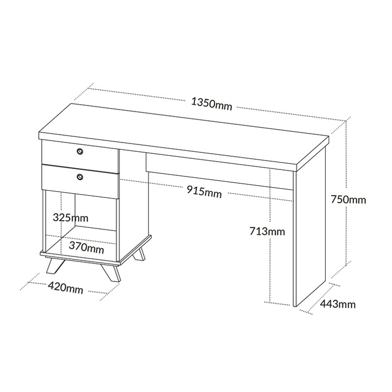  Niteroi Desk - Elm/ White