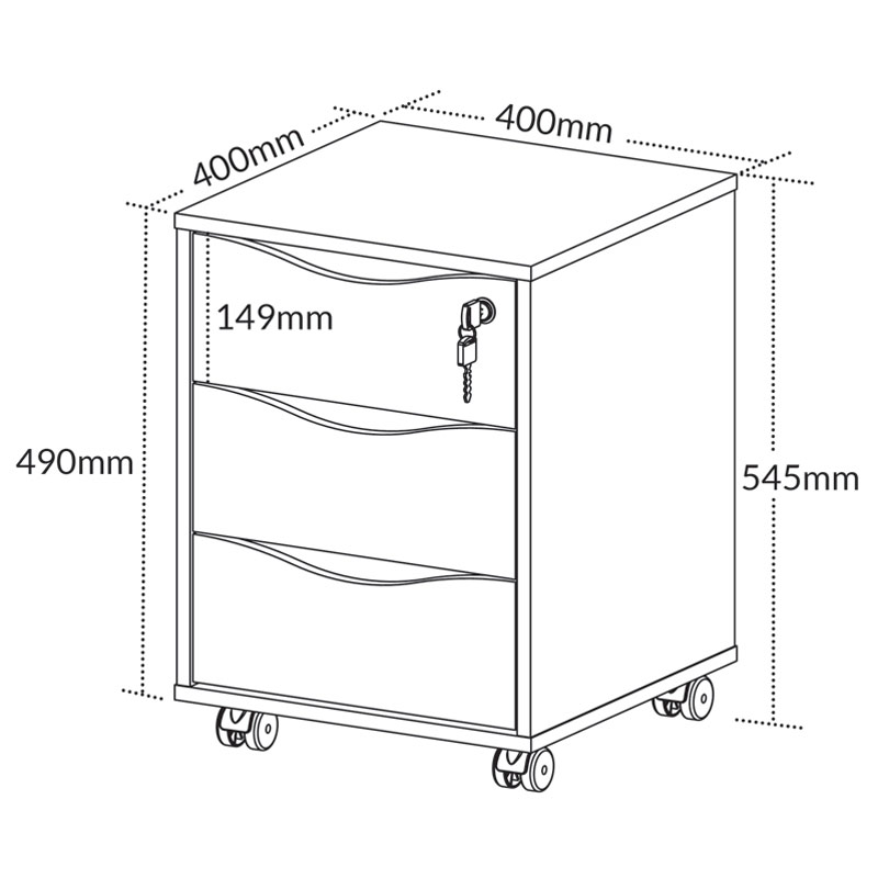  Olinda Chest of 3 Drawers - White 