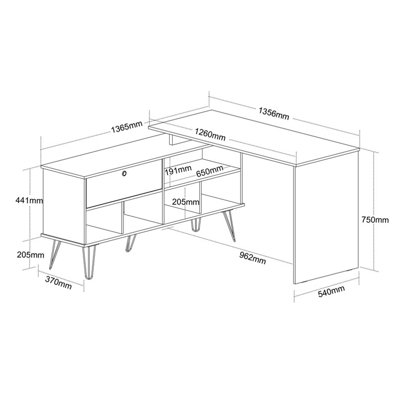  Palhoca Desk - Ipe/ Black