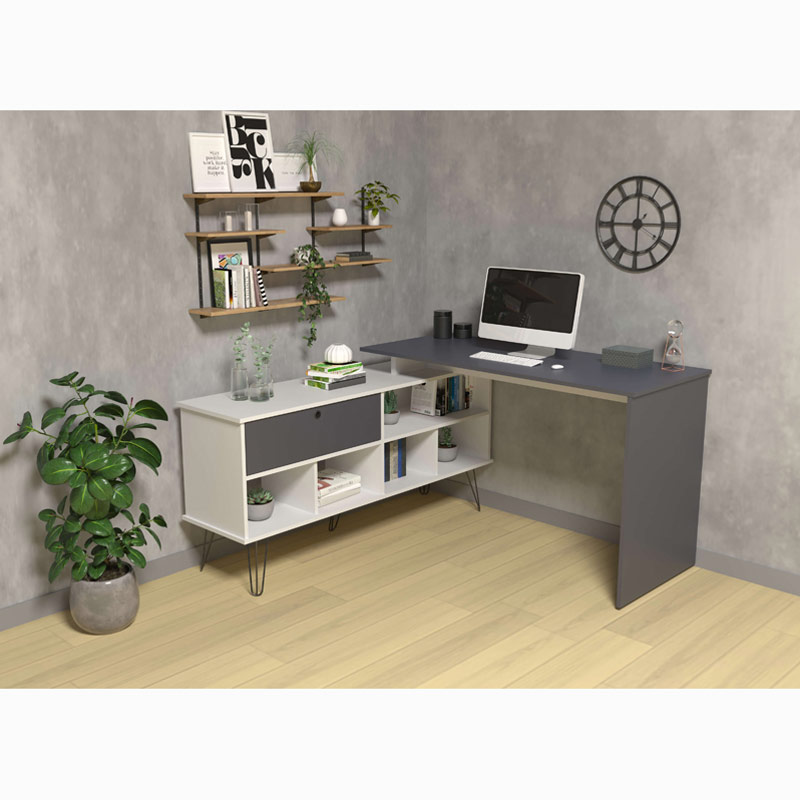  Palhoca Desk - White/ Gray