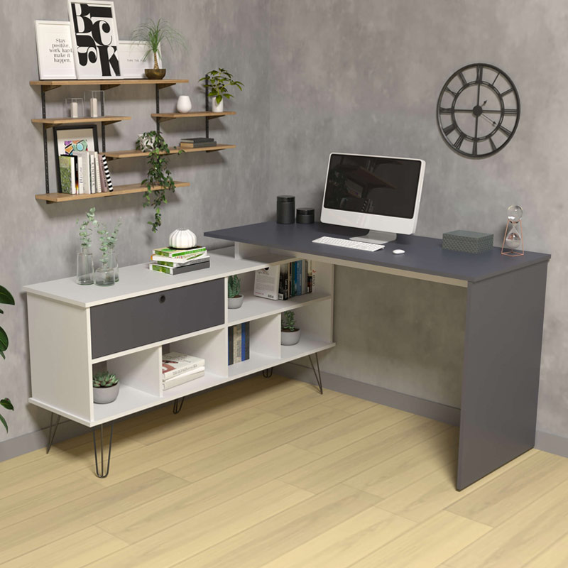  Palhoca Desk - White/ Gray