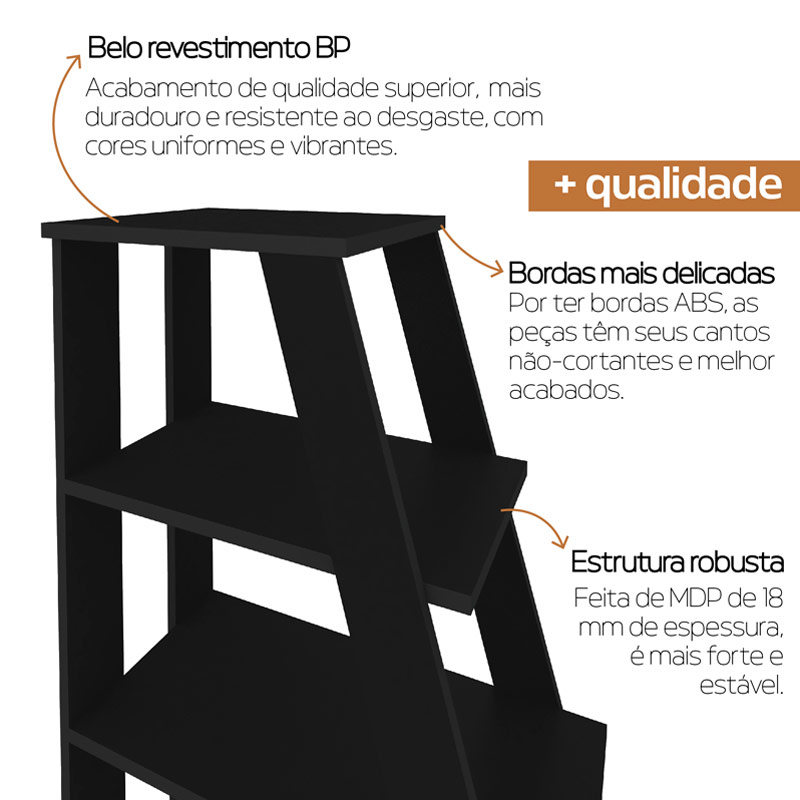  Pelotas  Bookcase - Black