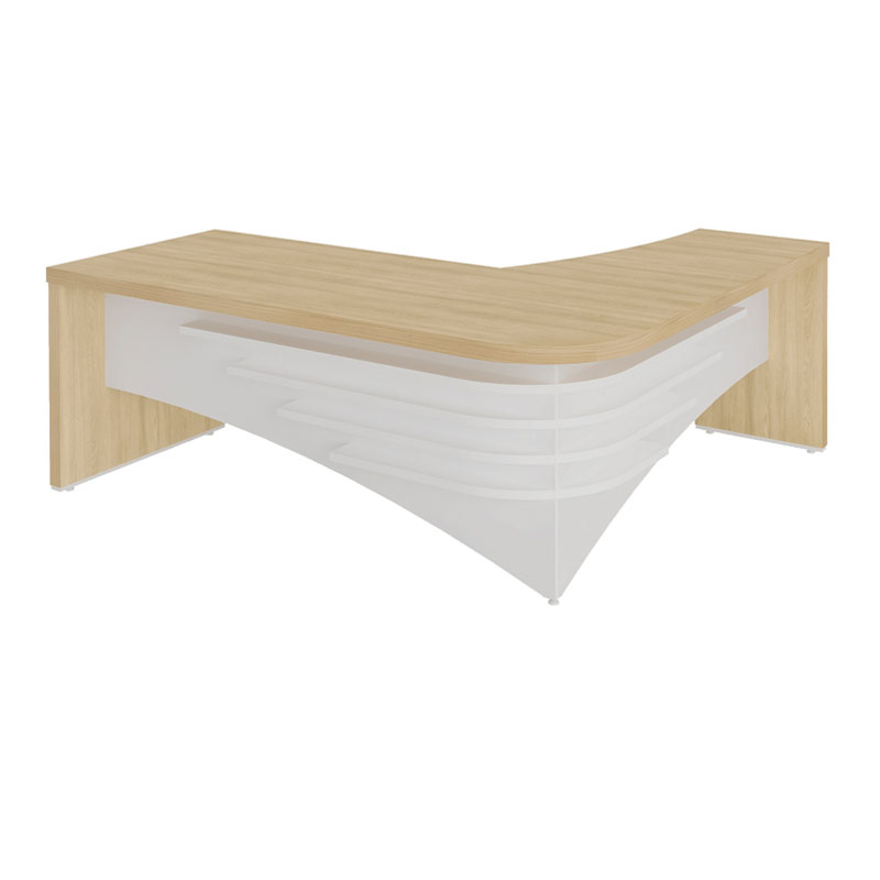 Palmas Desk II 2000x1800 LE - Light Oak/ White