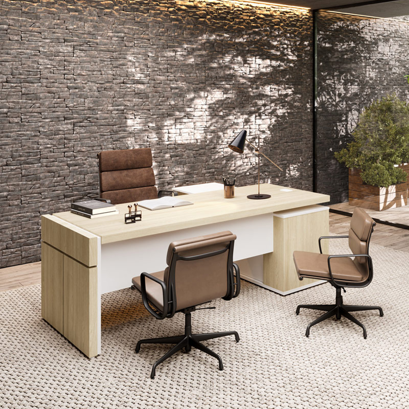 Palmas Workstation Connect III (LD-LE) - Light Oak/ White