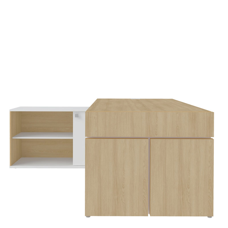 Palmas Workstation Connect III (LD-LE) - Light Oak/ White