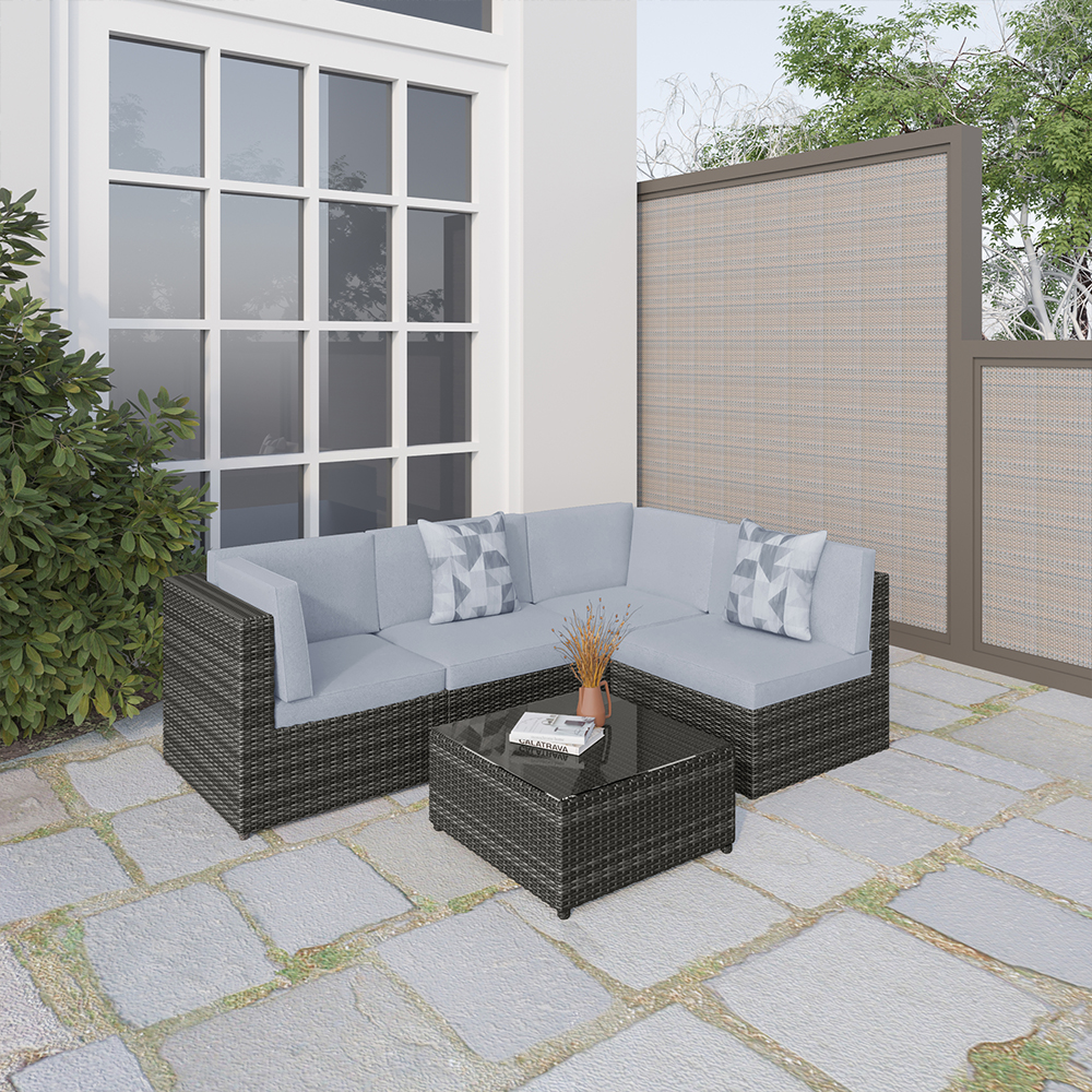 DAKAR OUTDOOR RATTAN SOFA / COUCH ,mix grey