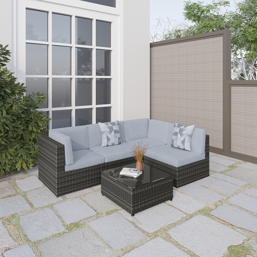 DAKAR Outdoor Rattan Sofa - Couch,Mix Grey