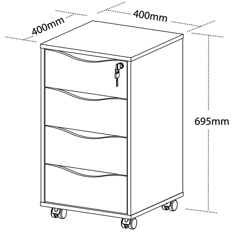 Piracicaba Chest of 4 Drawers - White 