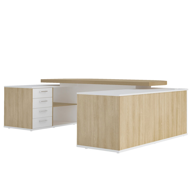 Recife Desk - Light Oak/ White