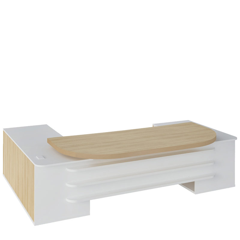 Recife Desk - Light Oak/ White