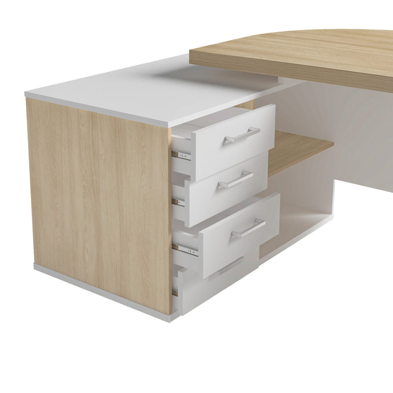 Recife Desk - Light Oak/ White